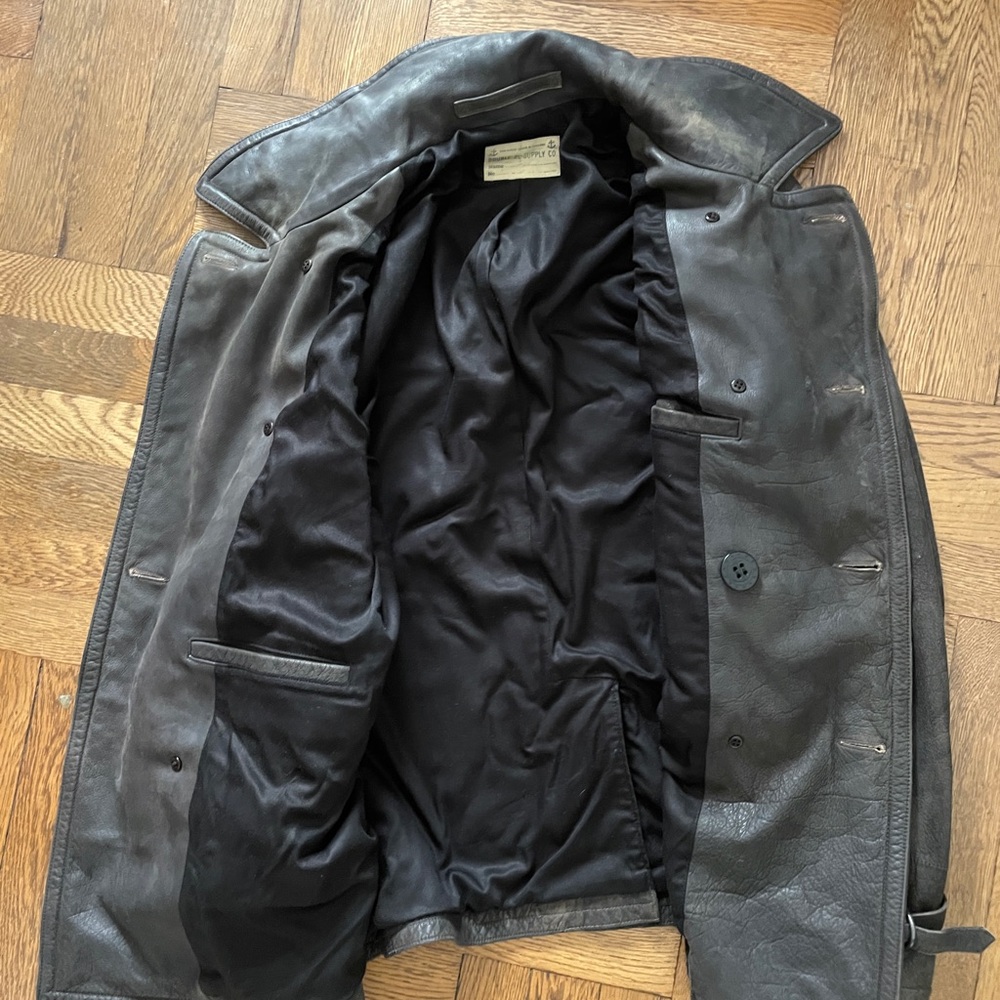 Ralph Lauren Double RL Black Pea Coat Timeless Style